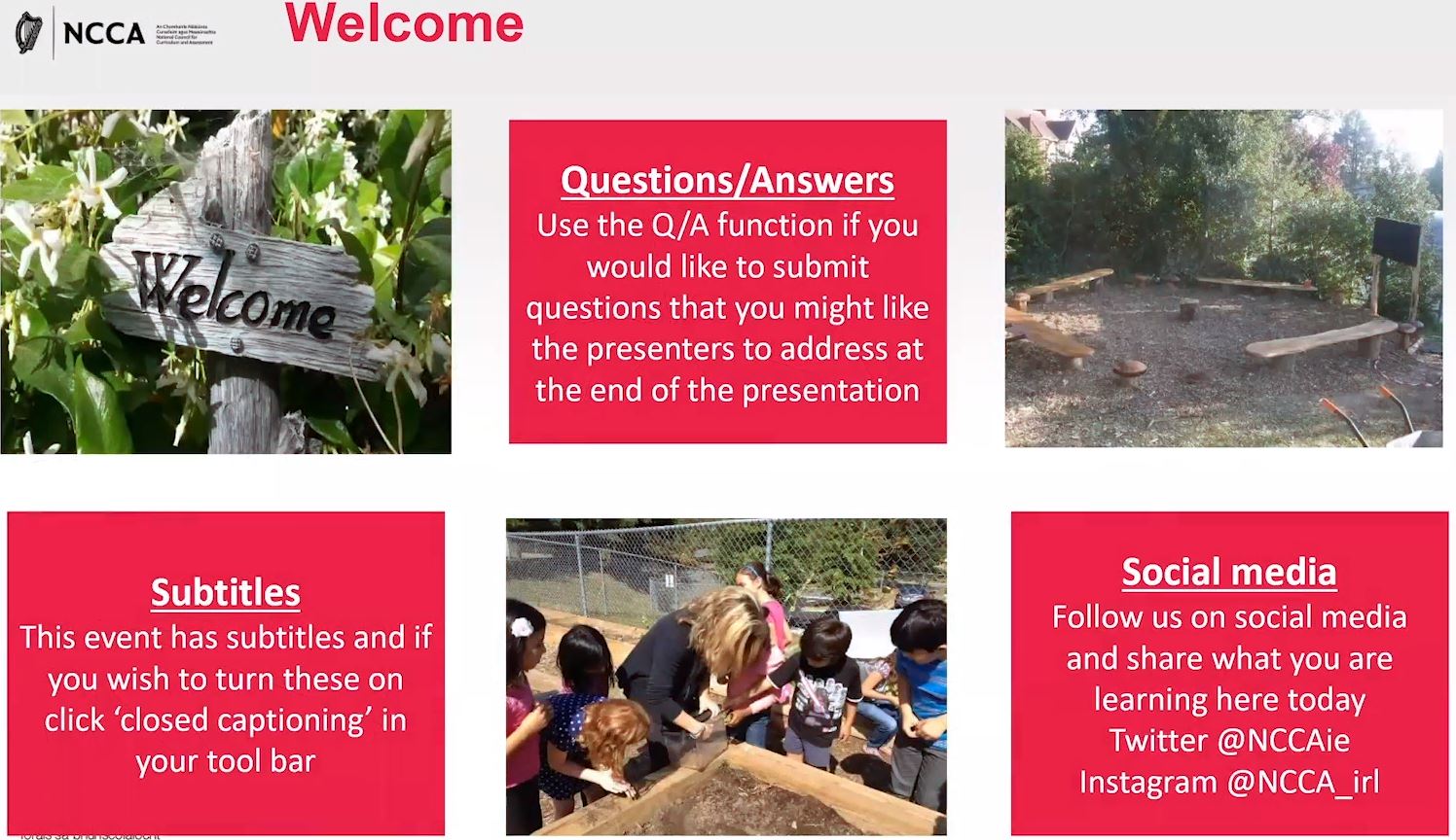 Webinar One - Exploring possibilities for beginning to work with the curriculum in the outdoor environment